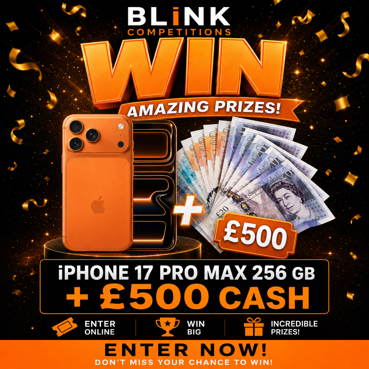Win iPhone 17 pro max & £500