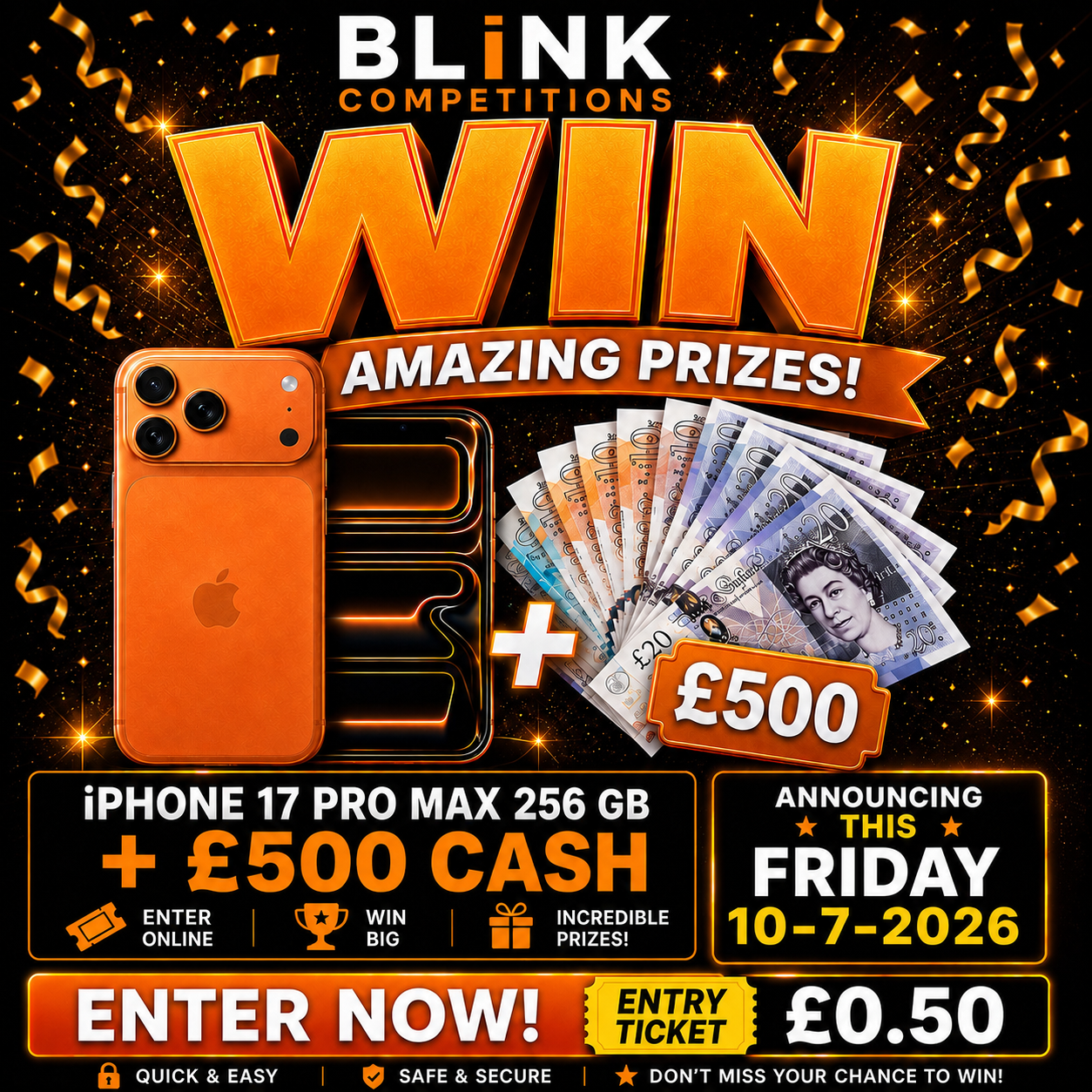 Win iPhone 17 pro max & £500